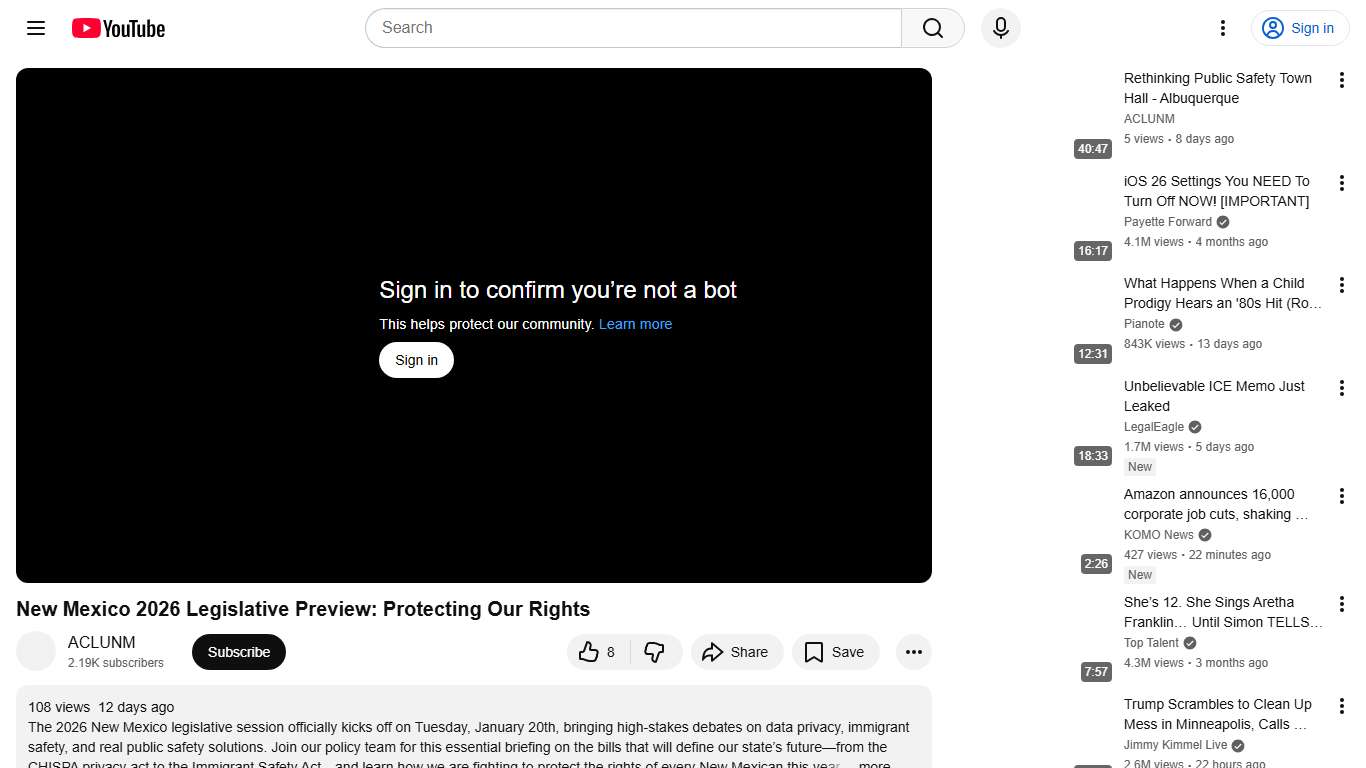 New Mexico 2026 Legislative Preview: Protecting Our Rights - YouTube