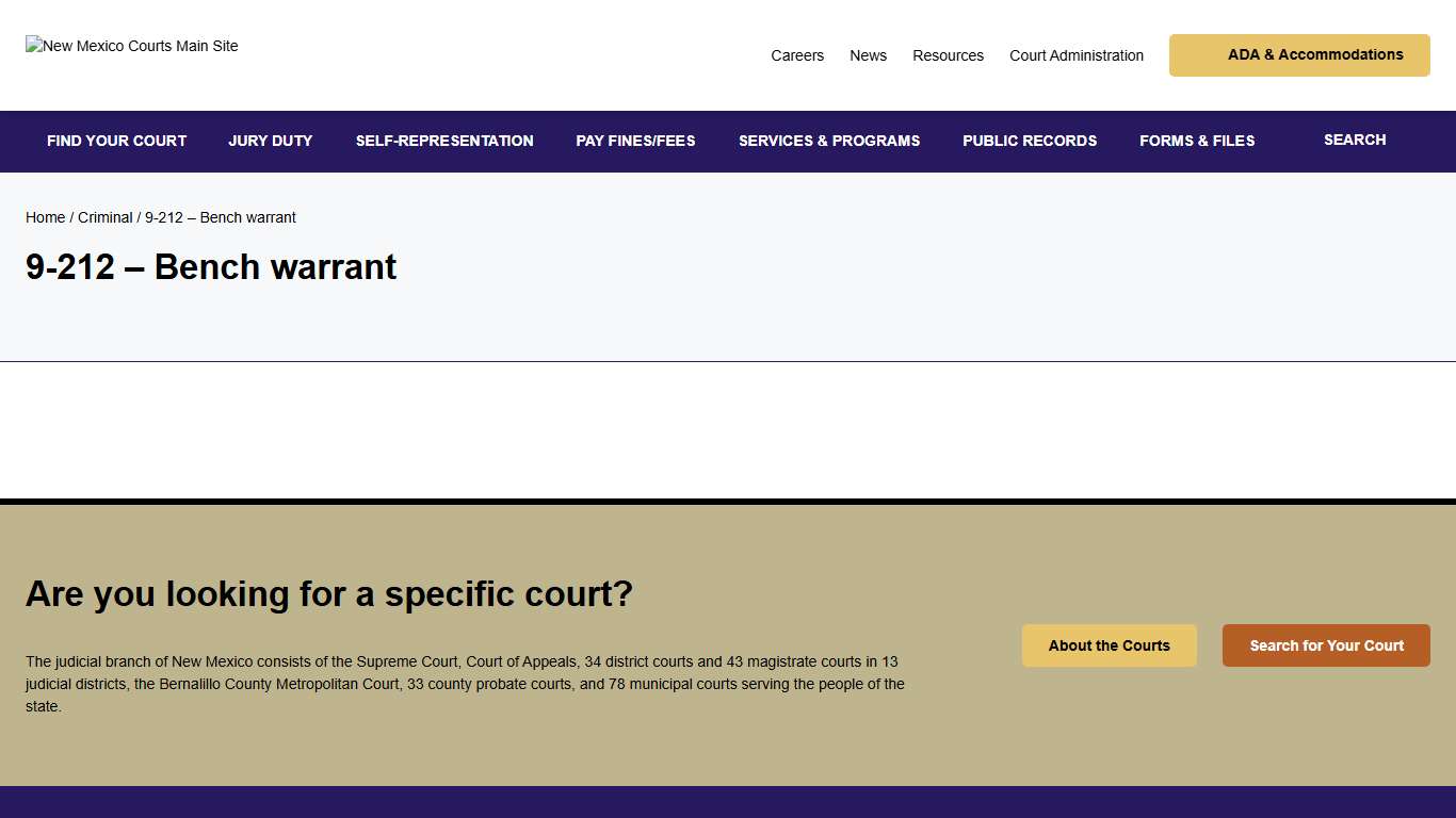 9-212 - Bench warrant - New Mexico Courts